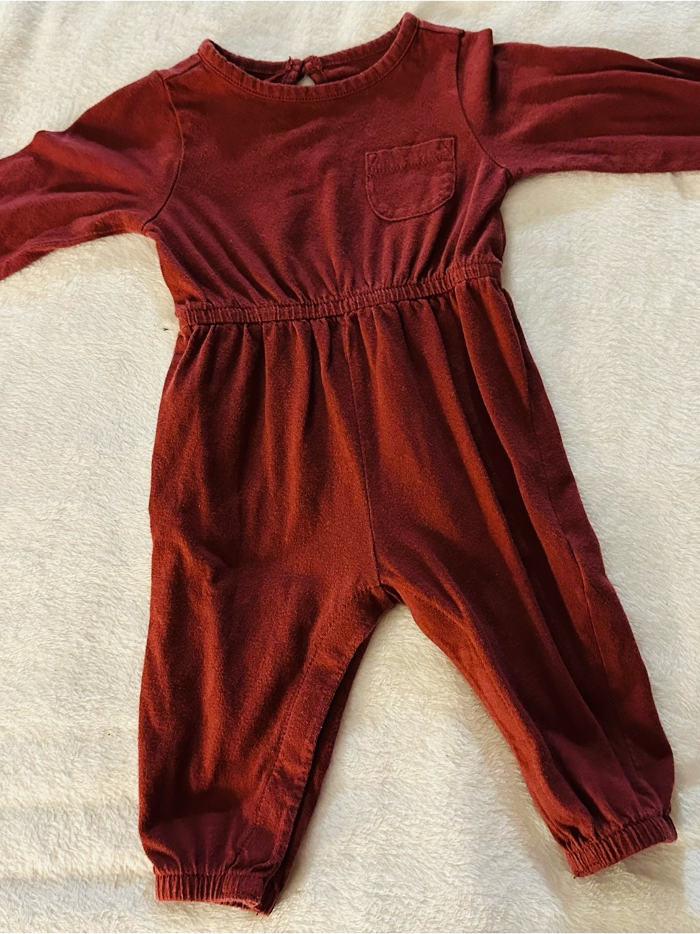 Old Navy Long-Sleeve One-Piece Bodysuit in Deep Red